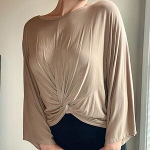 Neutral Beige Women's Twist Tie Top
